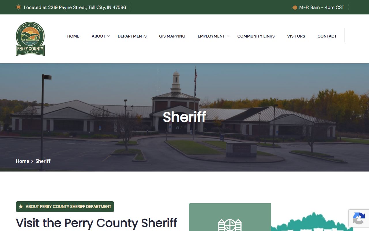 Perry County Detention Center inmate lookup sheriff contact page